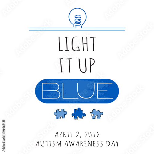 Autism awareness lettering
