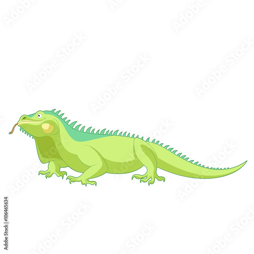 Cartoon smiling Iguana