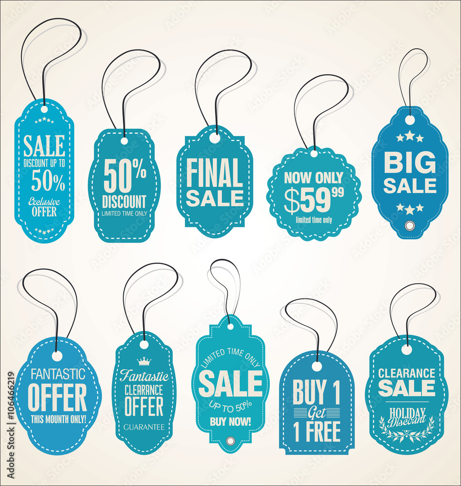 Vintage Style Sale Tags Design