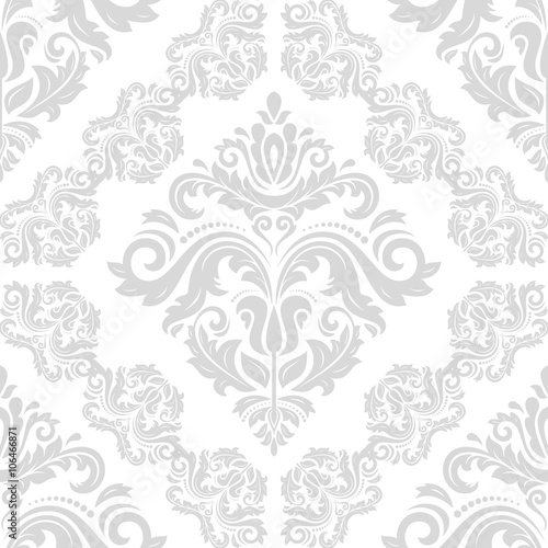 Oriental vector classic light silver ornament. Seamless abstract background with repeating elements