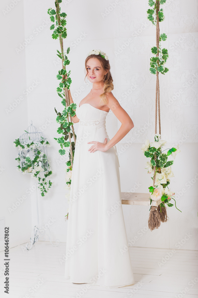 Beautiful bride blond girl in a wedding dress Beautiful bride blond girl in a wedding dress