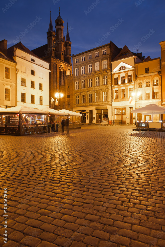 City of Torun Old Town Square by Night