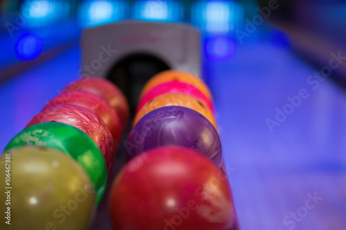 Close up of bowling balls