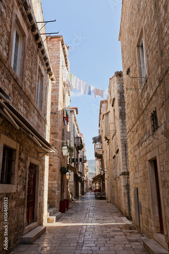 Street in Old Town of Dubrovnik  Croatia. UNESCO site