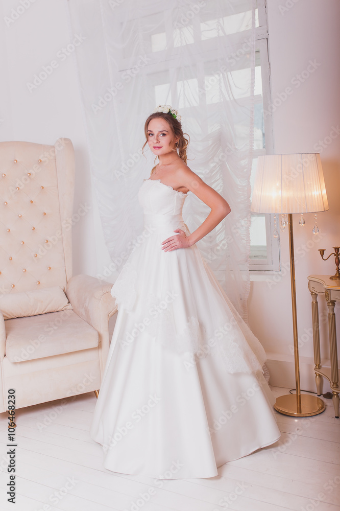 Beautiful bride blond girl in a wedding dress Beautiful bride blond girl in a wedding dress
