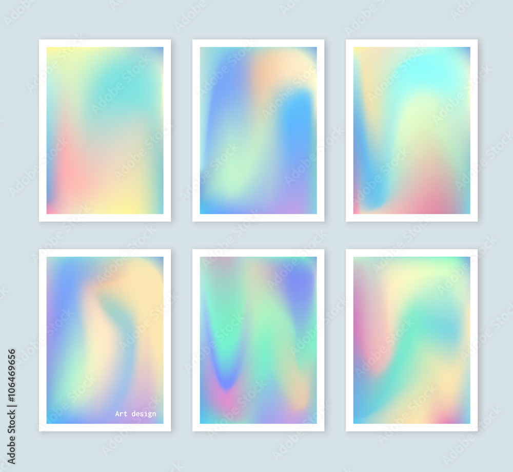 Bright holographic backgrounds set for a different design.
