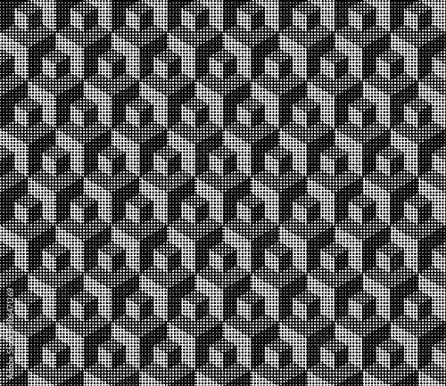 halftone isometric cubical geometric pattern. Illustration