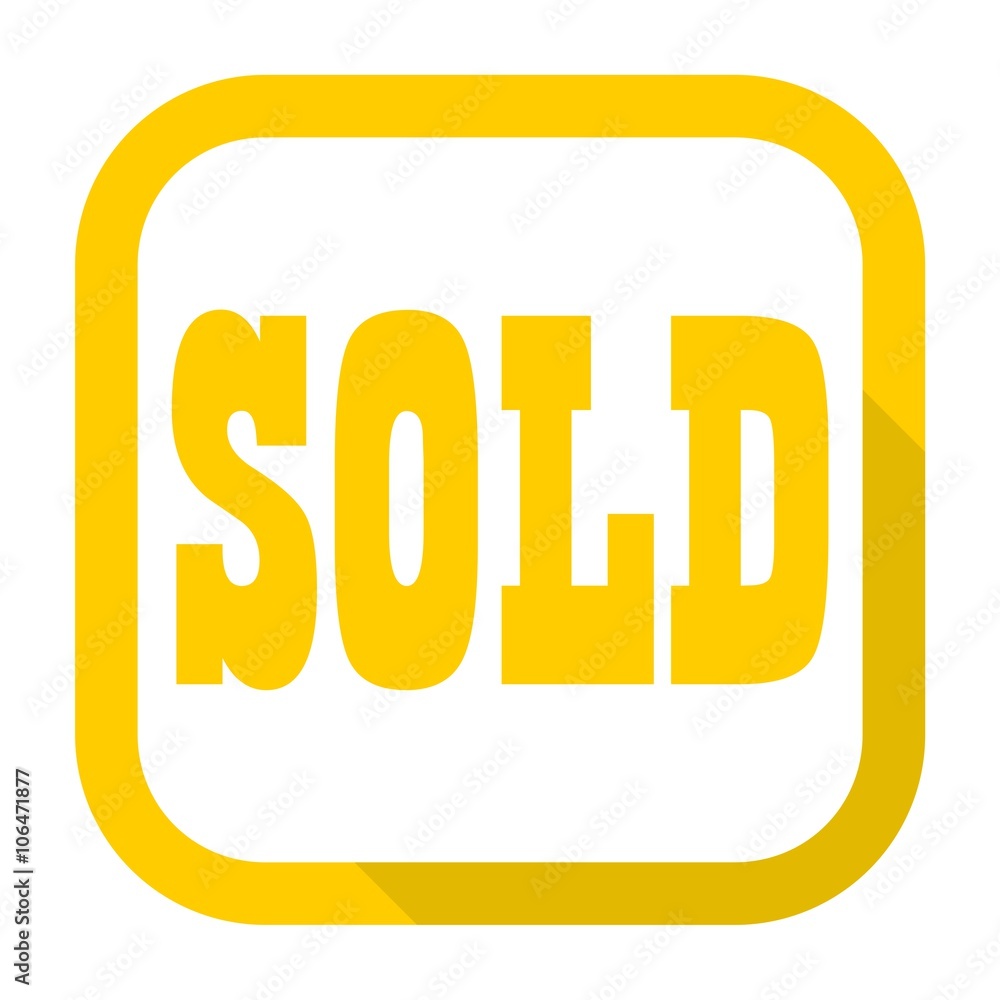 Sold Sign, icon with long shadow Sold Sign, icon with long shadow