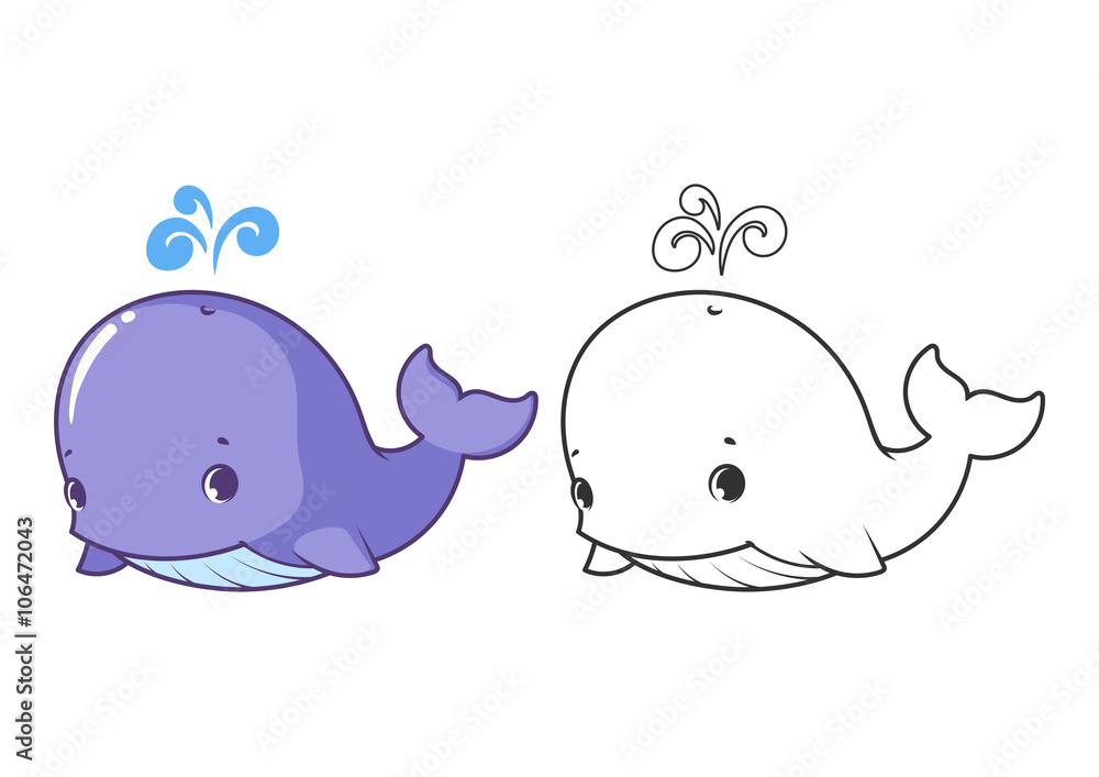 Naklejka premium Cute little whale.