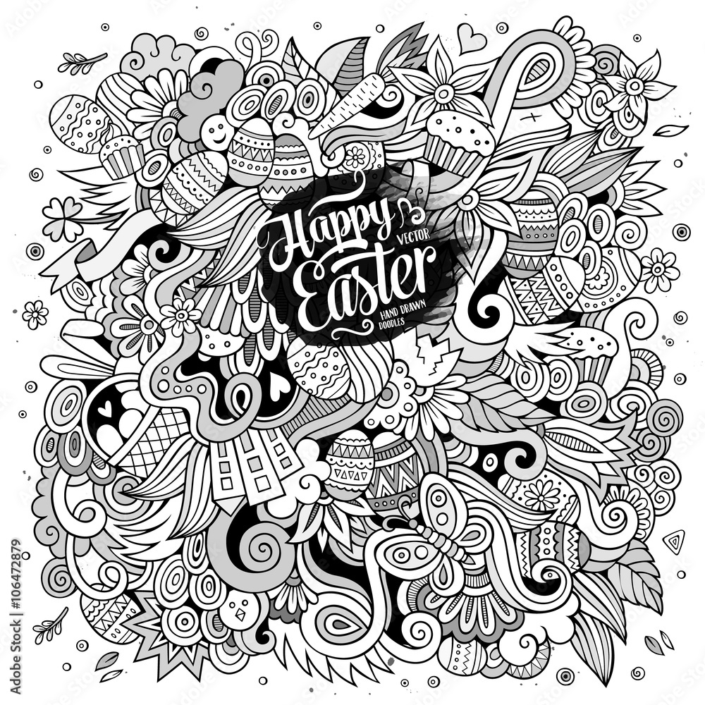 Easter vector sketch background Easter vector sketch background