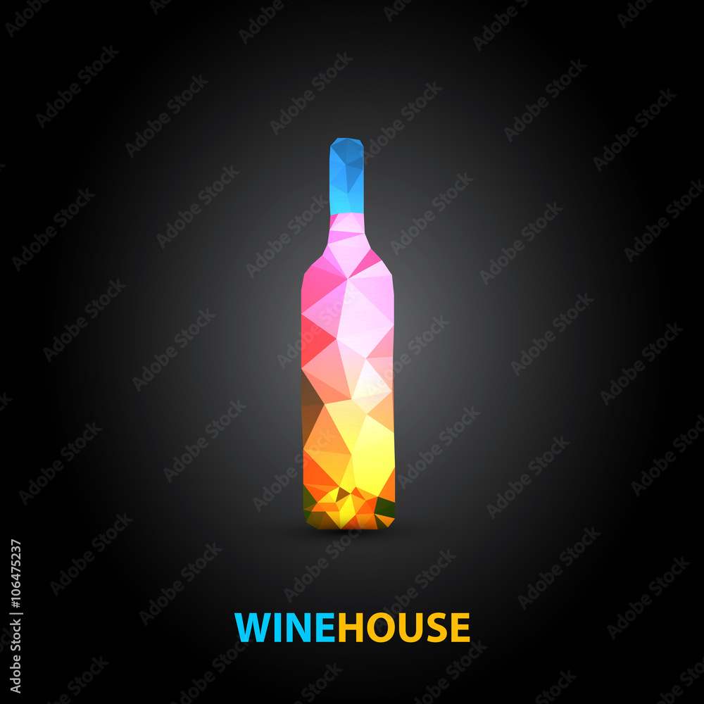 wine bottle polygon design easy editable wine bottle polygon design easy editable