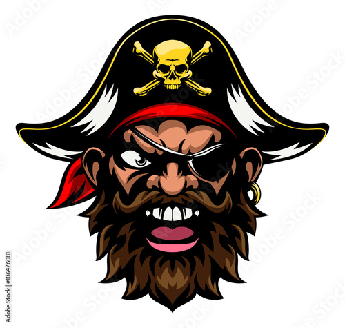 Cartoon Pirate Sports Mascot