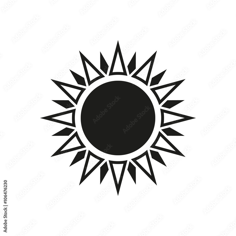 The sun icon. Sunrise and sunshine, weather symbol