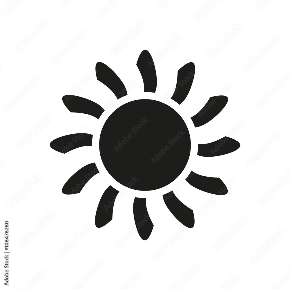 The sun icon. Sunrise and sunshine, weather symbol The sun icon. Sunrise and sunshine, weather symbol