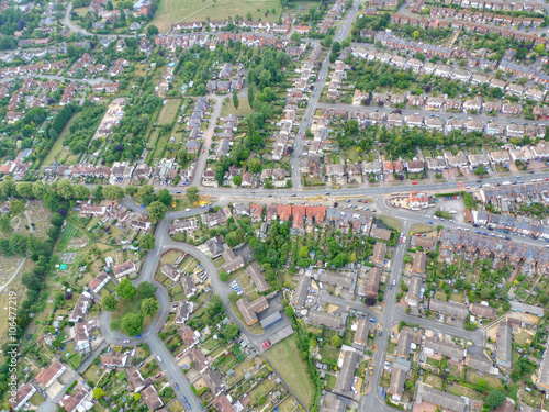 Aerial View of Town in the UK.