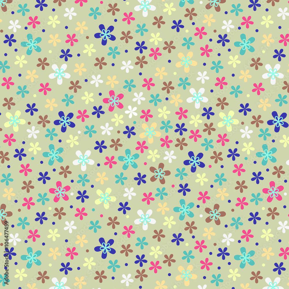 Flower seamless color pattern