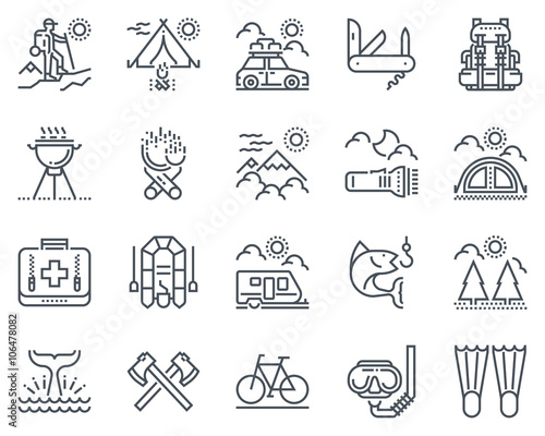 Camping icon set