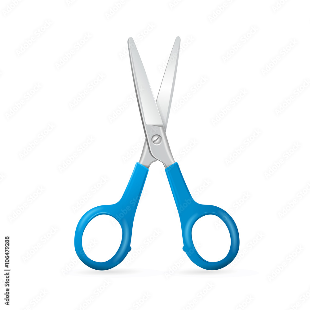 Shiny Metal Scissors. Vector Shiny Metal Scissors. Vector