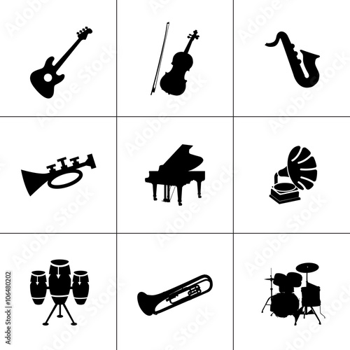music instruments icons photo