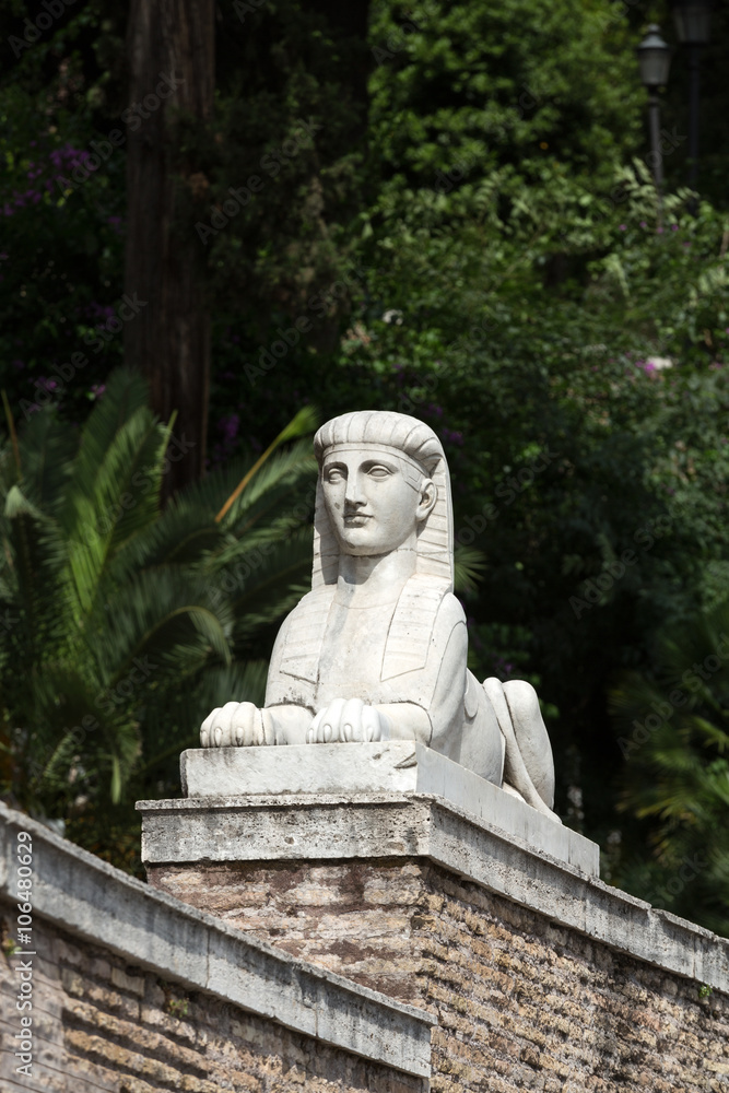 Sphinx on Piazza del Popolo - Rome, Italy.