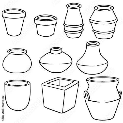 vector set of pots