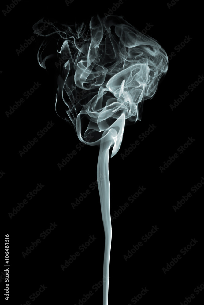 White smoke, isolated on black background. White smoke, isolated on black background.