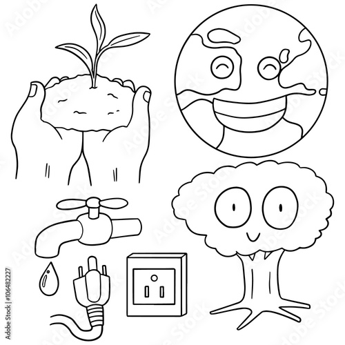 vector set of ecology icon