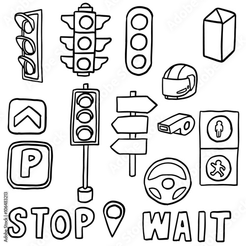 vector set of traffic icon