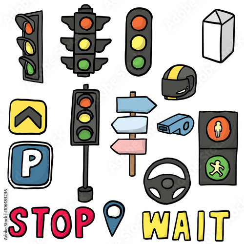 vector set of traffic icon
