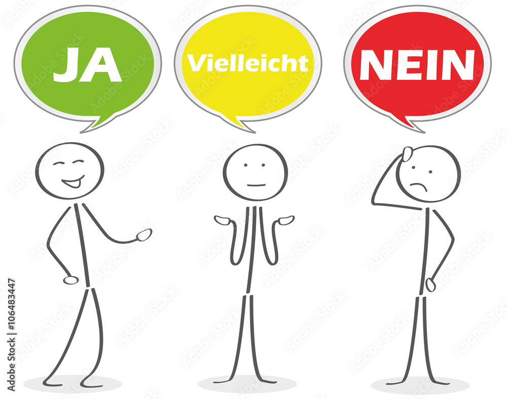 Strichmännchen Ja / Nein / Vielleicht Stock GamesAgeddon