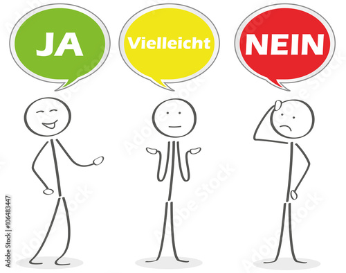 Strichmännchen Ja / Nein / Vielleicht