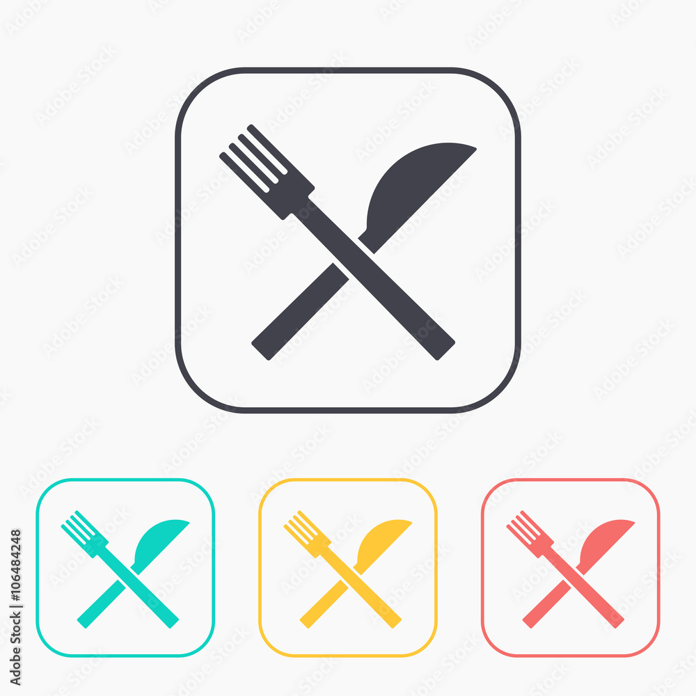 kitchen icon of crossed fork and knife kitchen icon of crossed fork and knife
