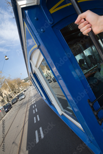tramvia blau cable car barcelona spain