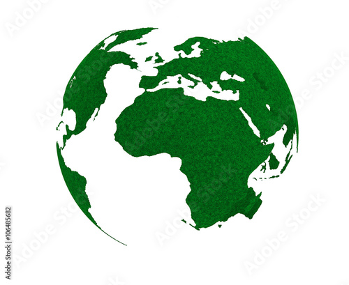 Green Planet Concept. Grass Earth Globe