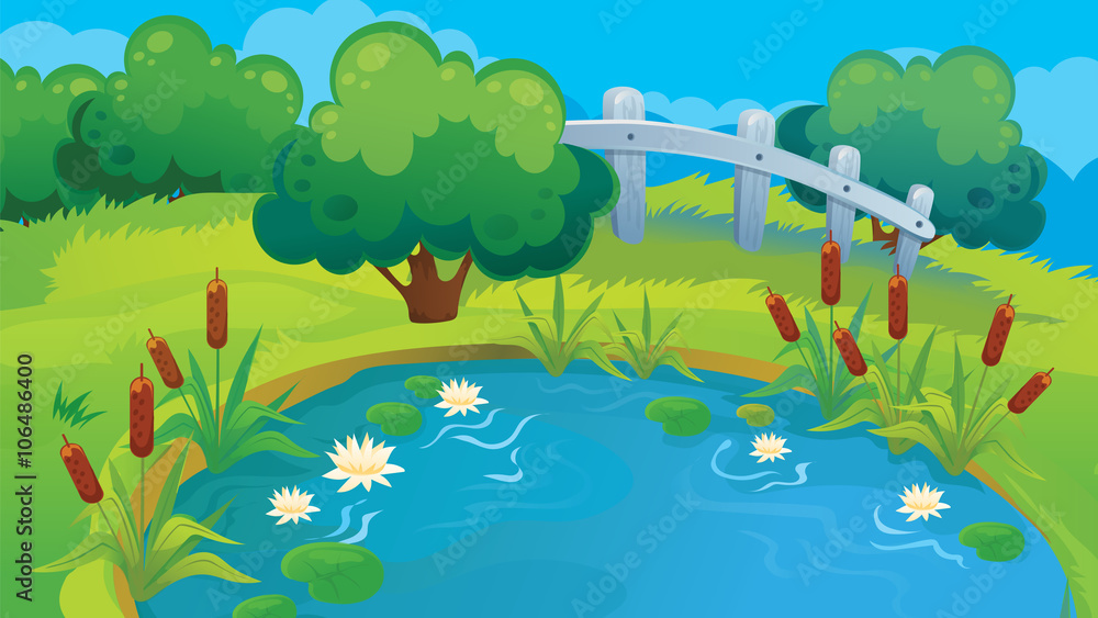 Obraz premium Country Background Of Pond