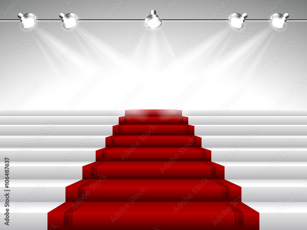 Obraz premium Red Carpet under Spotlights