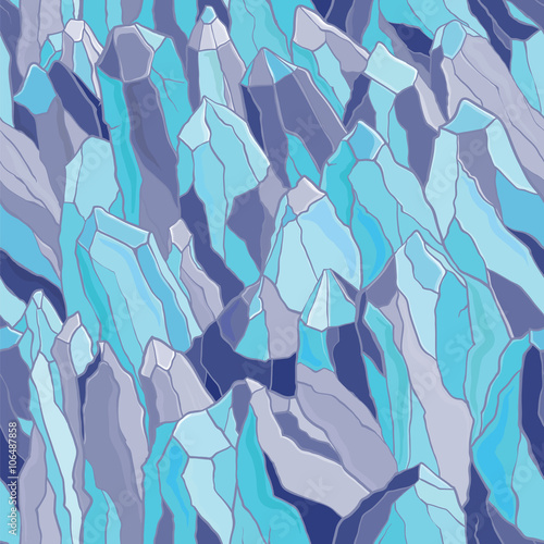 pattern with crystals and stones of quartz