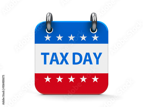 Tax day icon calendar