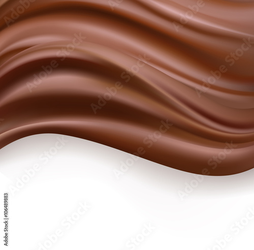 creamy chocolate over white background. sweet food design