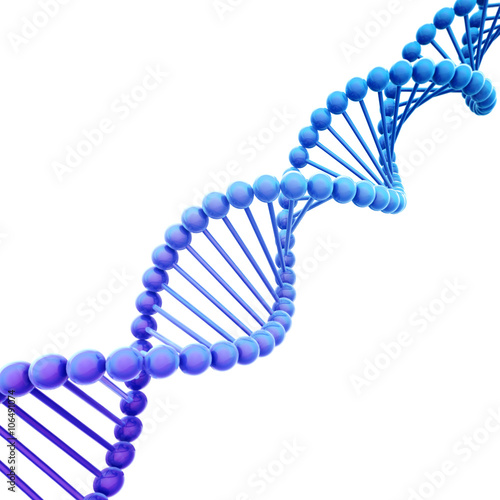 Diagonal Blue DNA Helix on White