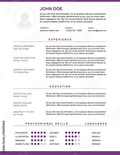 Resume and cv vector template