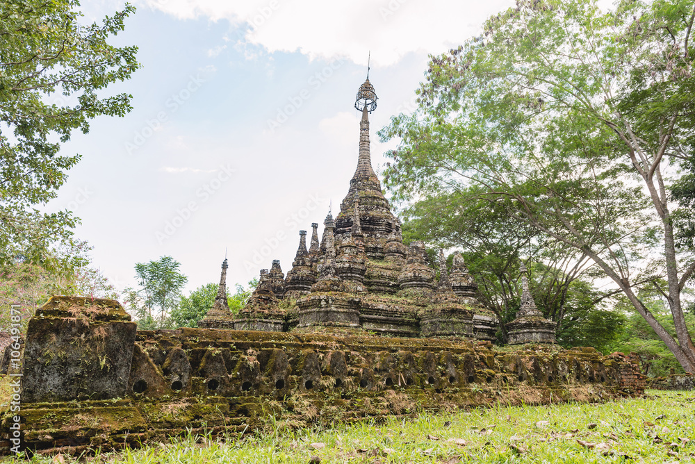 Old pagoda at Chiang Dao Caves, Thum Chiang Dao Temple, Chiang Mai, Thailand