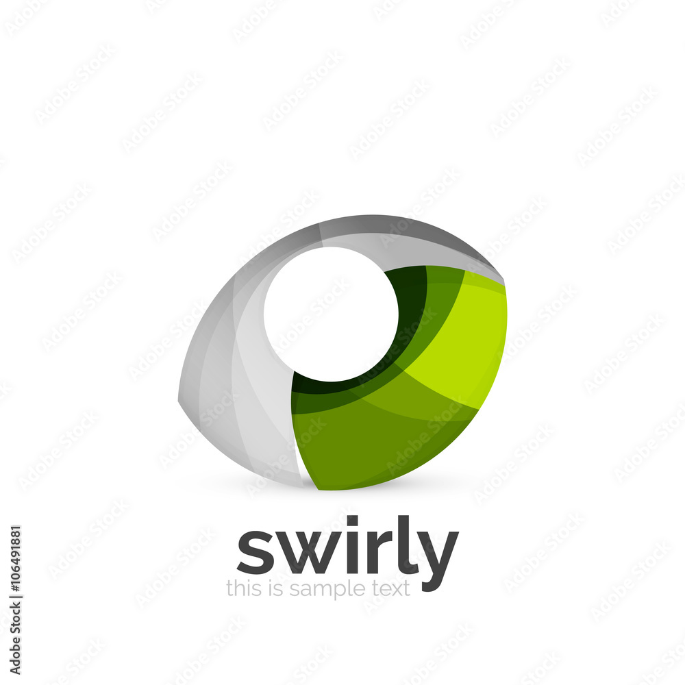 Abstract swirly round logo template