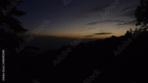 Time lapse shot of mountain range, Mussoorie, Uttarakhand, India photo