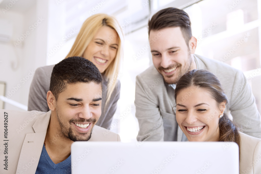 Fototapeta premium Group of cheerful business people