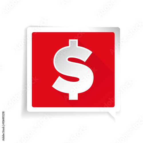 Flat dollar icon or sign