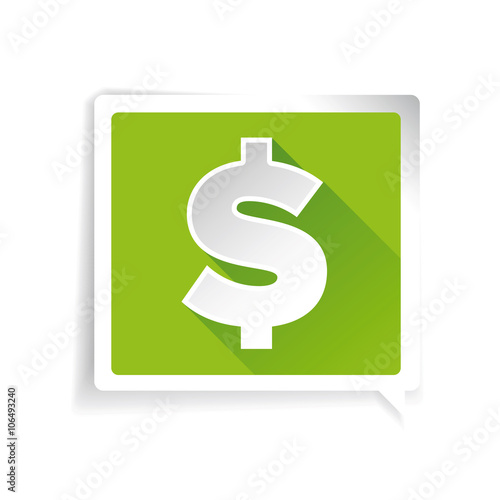 Flat dollar icon or sign