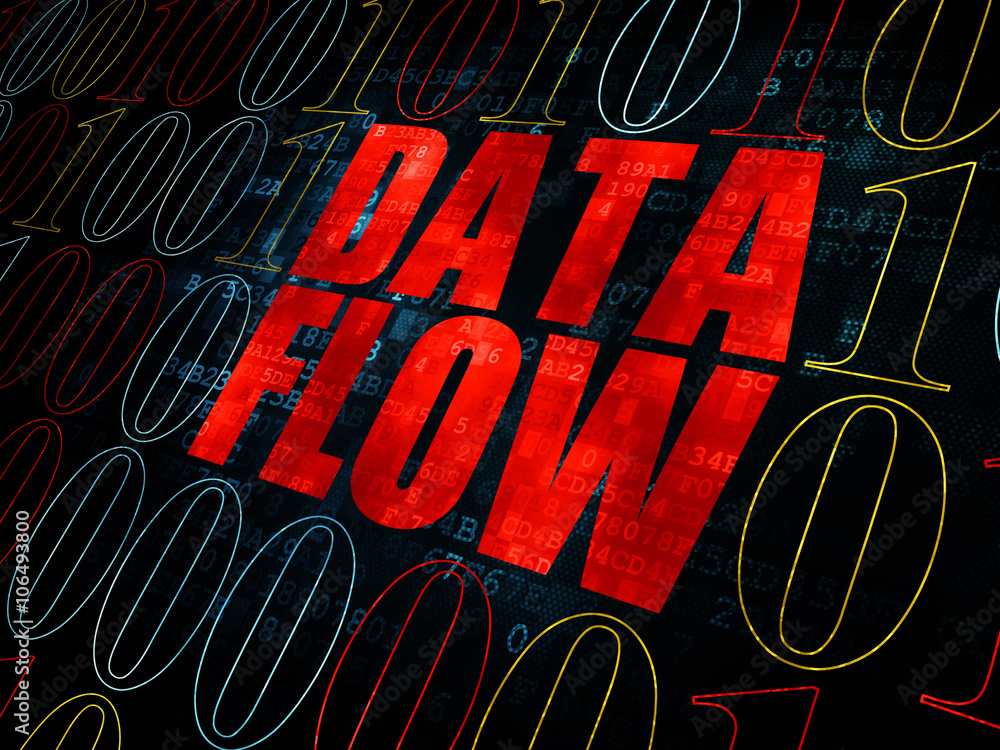 Information concept: Data Flow on Digital background