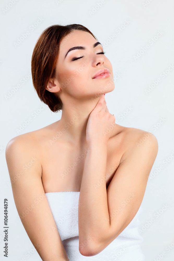 Beautiful girl with beautiful makeup, youth and skin care concept Beautiful girl with beautiful makeup, youth and skin care concept