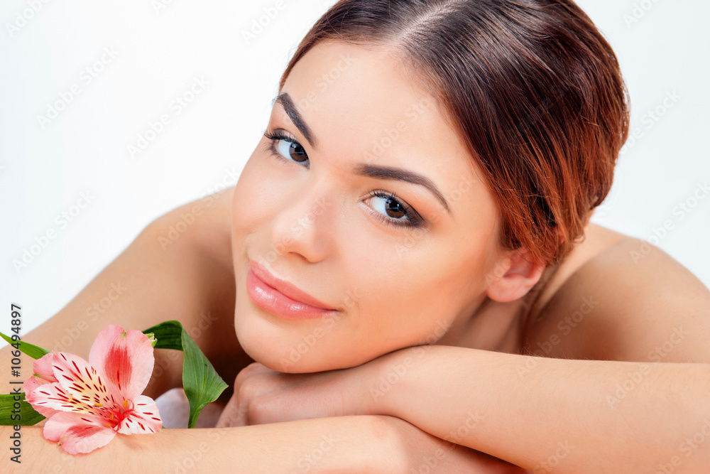 Beautiful young woman at a spa salon Beautiful young woman at a spa salon